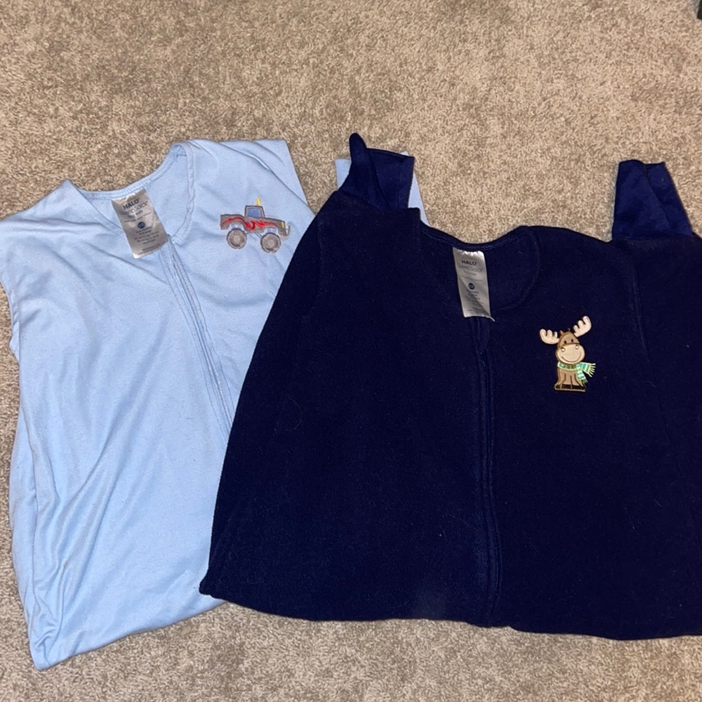 Two Halo Big Kids SleepSacks. Size 2T-3T. One lightweight and one fleece.